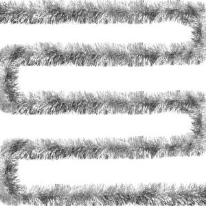 Jishi 50 FT Christmas Garland Silver Tinsel Garland Christmas Tree Decorations - Non-Lit Xmas Holiday Decor Outdoor Indoor Home Garden Outside Wedding Party Artificial Thick Silver Decorative Garland