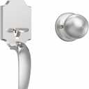 Estmoon Front Door Lock and Deadbolt Set, Satin Nickel Exterior Door Handle with Interior Door Knob for Front Doors, Entry Door Handle and Single Cylinder Deadbolt Reversible for Left&Right Hand Doors
