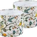 large lamp shades set of 2 .Flax Plant Pattern Drum floor lamp shade replacementtable lamp shade,flower lamp shade.Spider Fitter13 "Top x 13" Bottom x 10 "High,Need To Assemble