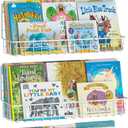 X-cosrack 4-Pack Wall Mounted Metal Kids Bookshelf, Floating Book Shelves for Kids Nursery Toddler Bedroom Classroom, Hanging Book Shelf Storage Organizer for Room Decor, White (15.5 inch)