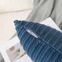 UGASA 14x20 Inch Pillow Cover Pack of 1 Soft Boho Stripe Corduroy Long Rectangular Lumbar Cushion Cover Farmhouse Decorative Throw Pillowcase for Bed, Couch, Sofa, Bedroom, Living Room, Dusty Blue