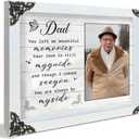 4x6 Covered Portrait Picture Frames Dad Memorial Gifts Sympathy Gift Bereavement for Loss of Stepfather, Farther in law, Dad You Left Me Beautiful Photo Plaque In Memory Of Loved One HF267-WHD
