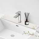 Faucet Mat for Kitchen Sink - 23.6" Diatomite Fast Drying Stone Sink Tray Absorbent Mat Faucet Splash Guard for Kitchen Sink and Bathroom Counter Drying Mat (White, 23.6"x 3.9")