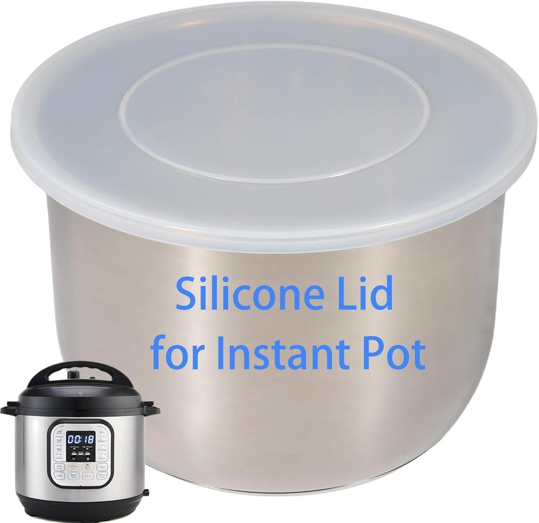 Silicone Lid for Instant Pot 6 QT & 5 QT, 9.8IN Premium Pot Cover for Instapot 5 & 6 Quart Inner Pot, Reusable Silicone Lids for Bowl and Food Cover, Lid Accessories for Instant Pot