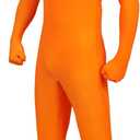Uisozsfeb Unisex Full Body Spandex Zentai Suit Halloween Costumes Open Face Cosplay Bodysuit for Men and Women(Z3914OR,L)
