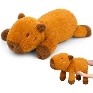 Weighted Capybara Stuffed Animal,21in 1.9lb Weighted Stuffed Animals Soft Capybara Plush Pillow for Kids, Cute Huggable Cartoon Plush Gifts for Kids, Boys and Girls (['23 inches (58 cm)'], Brown)