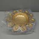 Kalakriti 2 Pcs Metal Flower Indian Decorative Urli Bowl Set |Home Table Decoration |Urli Diya Diwali Navratri Pooja HouseWarming Haldi Decor |Return Gifts, 14 Inch Each Golden (UrliOM14)