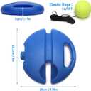 Tennis Trainer Rebound Ball with String Solo Tennis Training Kit Portable Practice Rebounder Equipment Training Tools with Long Elastic Ropes for Adults, Kids, Beginners (Blue)
