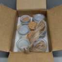 Brajttt Mini Yogurt Jars 6 Pack, 7 oz Glass Favor Jars with Cork Lids, Pudding Containers with Lids, Mason Jar Wedding Favors Honey Pot with Label Tags and String