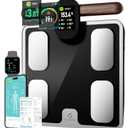 CLORIS Digital Smart Scale for Body Weight Fat BMI Muscle Mass 28 Body Composition Measurement Health Analyzer 8 Electrodes with App Bluetooth, Full-Color TFT LCD
