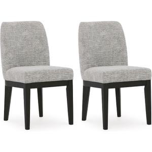 Signature Design by Ashley Burkhaus Traditional Upholstered Dining Chair, Set of 2, Dark Brown, 21"W x 24"D x 36"H