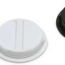 Jarware Spice Lids for Regular Mouth Mason Jars, Set of 2, Black and White