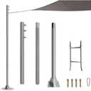 Shade Sail Pole,10ft Stainless Steel Pole, 2.35 Inch Diameter, Canopy Pole for Patio Lawn, Deck, Outdoor Leisure, Silver White