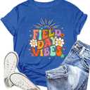 Field Day Shirt Women Filed Day Vibes Tshirts for Teacher School Team Buliding Tee Tops (Pink, S)