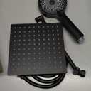 Shower Head, 8 inch Multifunction High Pressure Rain Shower Head with Handheld Spray Combo with 11'' Angle Adjustable Extension Arm/Flow Regulator/Shower System Matte Black