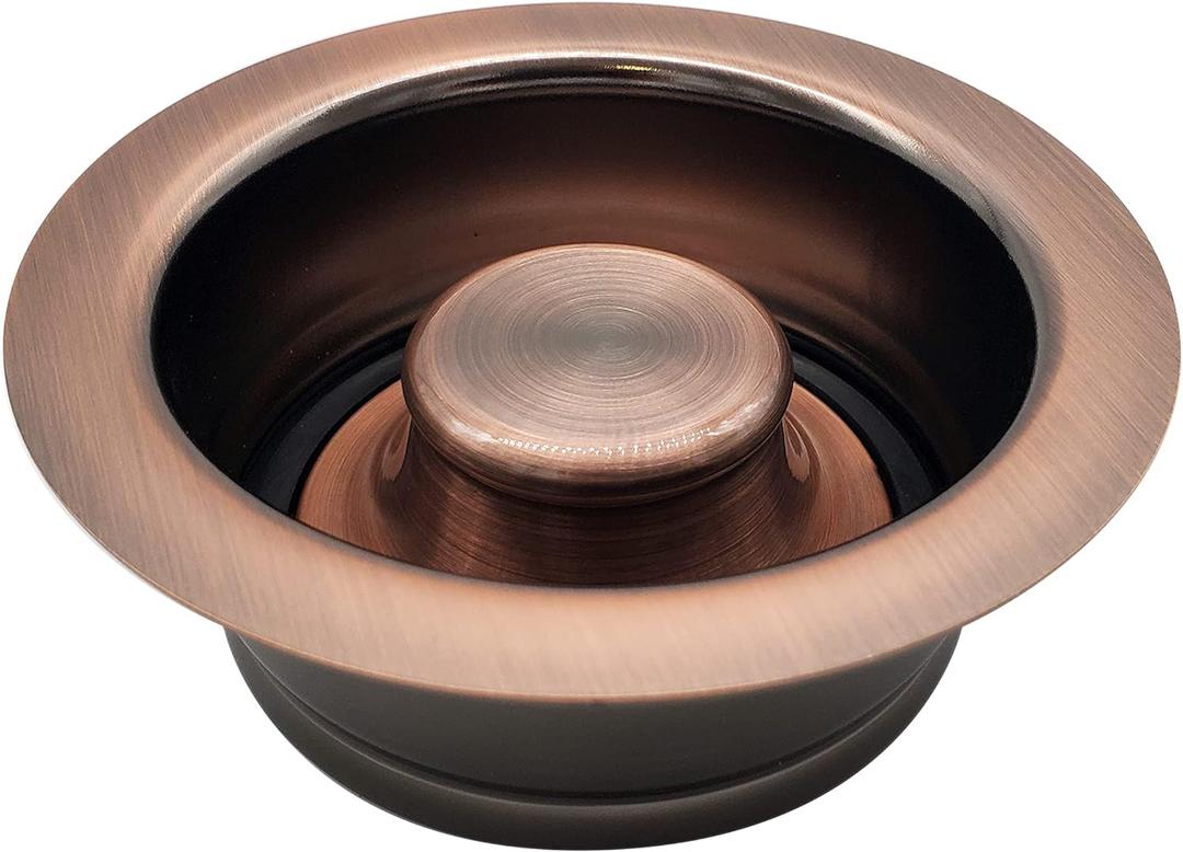 Westbrass D2089-11 4-1/4" Kitchen Sink Waste Disposal Drain Flange and Stopper, Antique Copper