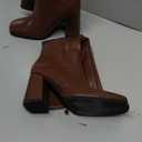 Knee High Boots Women Chunky Heel Square Toe Tall Boots Women Heeled Size Zipper Long Boots (6.5, Brown)