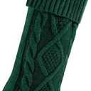 OYB Christmas Stockings18 Inches Knitted Christmas StockingsLarge Christmas StockingsDecorations for Family Holiday Xmas Party (Green)