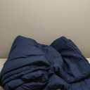 CozyLux Navy Blue Queen Comforter Set, 3 Pieces Solid Breathable Quilted Style Bedding Sets, Luxury Fluffy Soft Bed Set with Down Alternative Comforter for All Season