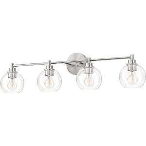 VONLUCE Bathroom Light Fixtures, 4-Light Vanity Light with Globe Glass Shades E26 Sockets, Bathroom Lights Over Mirror for Bedroom Hallway Living Room, Brushed Nickel Finish, ETL Certificated