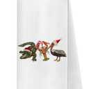 Christmas Alligator Pelican Lobster Kitchen Towels, Coastal Beach Christmas Decor, Winter Holiday Xmas Animal Decorative Dish Tea Hand Towels for Kitchen Bathroom, 16x24 Inch yuxianiao