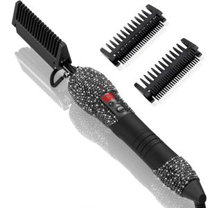 DAN Technology LCD Screen Digital Display Diamond Shaped Hot Comb, Black, 13.1 x 2.3 inches, 500 Degree Plug in Hot Comb with Adjustable Temperatures, Temperature Lock, Suitable for All Hair Types DAN Technology LCD Screen Digital Display Diamond Shaped Hot Comb, Black, 13.1 x 2.3 inches, 500 Degree Plug in Hot Comb with Adjustable Temperatures, Temperature Lock, Suitable for All Hair Types