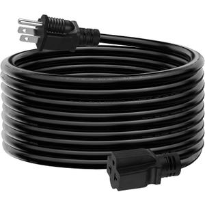 25 FT 12 Gauge Extension Cord, 12AWG 15Amp 5-15P Household AC Plug Adapter to 20Amp 5-15R, 5-20R, 6-15R, 6-20R, T Blade Outlet Power Cord.