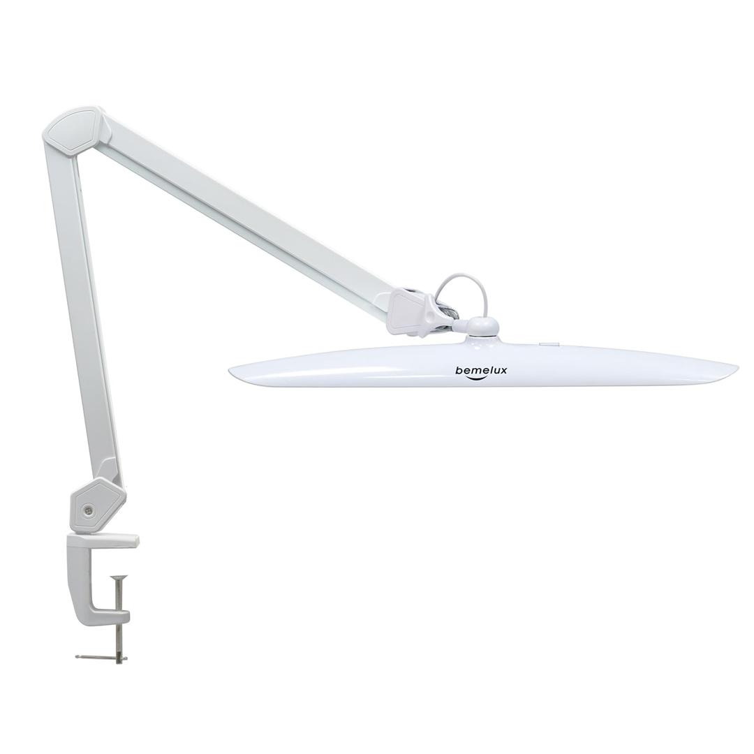 bemelux 20-Inch LED Desk Lamp with Clamp, 24W 2200LM, Protected Arm, White