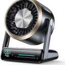 USB Desk Fan for Bedroom: 100 Speeds Digital Display Quiet Table Negative Ion Fan with Turbo Airflow, 90 Rotating Small Rechargeable Battery Desktop Fans for Home Office Black