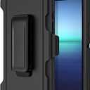 for iPhone 16e Case Shockproof Dust/Drop Proof 3-Layer Full Body Protection [Without Screen Protector] Rugged Heavy Duty Cover Case for Apple iPhone 16e 6.1" 2025,Black/Black Belt-Clip