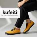 kufeiti Men's Canvas Black Casual Shoes Sneakers Low Top Lace Up Walking Shoes Sneakers for Men (Yellow)