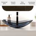 YIMAI Ingenuity Vessel Sink Bathroom Sinks Tempered Glass Art Basin 20.8"x13.7" Oval Bowl Above Counter with Faucet and Pop-Up Drain Combo, Oval Clear Grey(20202E)