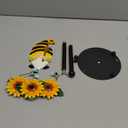 Qmetalart Sunflower Gnome Paper Towel Holder, Gnome Honey Bees Kitchen Bathroom Decor Modern Accessories Metal Farmhouse Large Paper Towel Stand for Countertops Swedish Gnome Lover Gifts