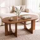 Oval Coffee Table Modern Center Table for Living Room or Home Office, 39.4 x 18.9 x 17.7 inches