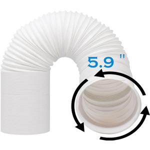 YOUHO Air Conditioner Hose, Portable Exhaust Vent Hose with 5.9 Inch 6 Diameter, Counterclockwise AC Hose Length to 80 Inch, Universal Replacement AC Vent Hose for LG and Many More Portable AC