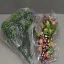 Riceshoot 6 Sets Spring Easter Table Centerpiece Decor 12 Easter Artificial Flower Picks with 6 Metal Pots 12 Eucalyptus Egg Stems Twig Branches Sprays with Berries for Home Arrangement(White)