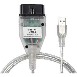 VCI J2534 Cable Fit for Toyota TIS Techstream - Latest Version V16.00.017, Firmware V1.4.8, Cable OBD2 Diagnostic Cable, Scanner Adapter Diagnostic Cable Scan Tool, Support Win XP WIN7 WIN10 32/64bit