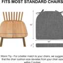 Wellsin Chair Cushions for Dining Chairs 6 Pack - Kitchen Chair Cushions with Ties and Non-Slip Backing - Dining Chair Pads 16"X16"X2", Dark Gray, Pack of 6