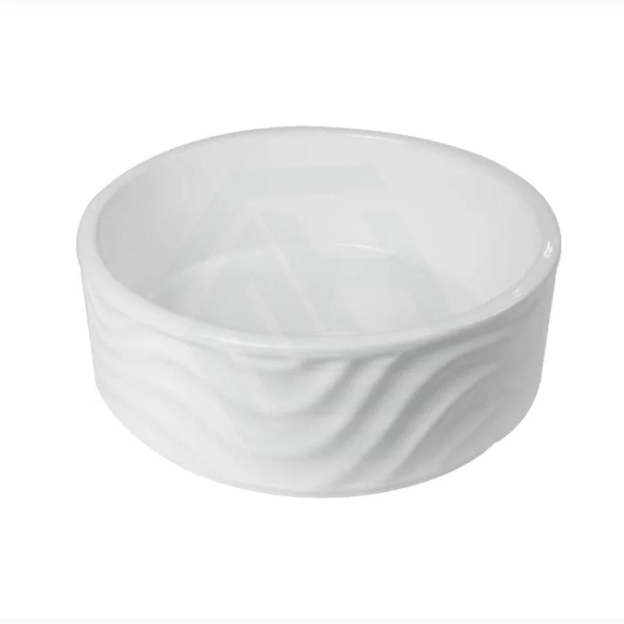 420x420x160mm Round Matt White Above Counter Ceramic Basin