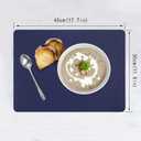 Faux Leather Placemats HeloHo Navy Blue Table Place Mats Set of 4 Waterproof Oilproof Heat Stain Resistant Washable Wipeable Placemat for Kitchen Dining Table Decoration Indoor Outdoor