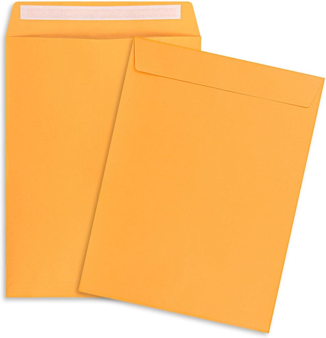 9x12 Envelopes Self Seal 50 Pack Manilla Envelopes Catalog Mailing Envelopes 9x12 Self Sealing Envelopes for Photos,Cards,Documents (Yellow)