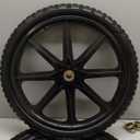 GICOOL 20" Flat Free Tire and Wheel, with 3/4" & 5/8" Bearing, 2.45" Centered Hub, Replacement Wheel For Rubbermaid Wheelbarrow, Garden Yard Cart, 2 Pcs