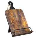Brown Wooden Adjustable Recipe Stand for Cookbooks Tablets Rustic Kitchen Decor Multi-Function Book Holder