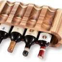 Classic Wooden Wine Rack 8-Bottle Acacia Wine Holder Stand Freestanding Wine Storage Great for Home Decor No Assembly Required.