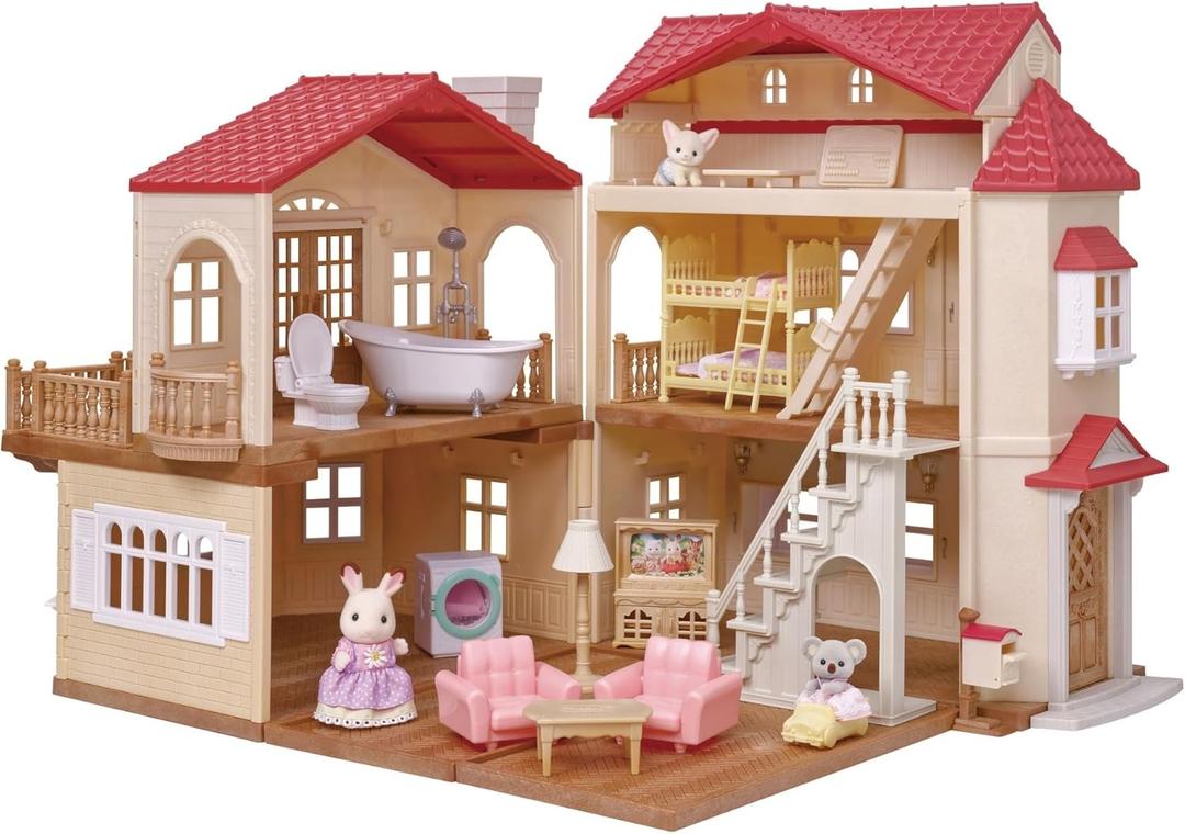 Calico Critters - Red Roof Home - Country Home - 2026 Gift Set Edition Dollhouse Kids Pretend Play House, Miniature Home Playset with Furniture & Accessories, Ages 3+