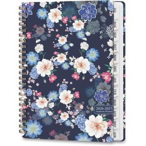 2 x Academic Planner 2026-2027, Weekly and Monthly Agenda Planner, Daily Calendar Planning Notebook (July 2026 - June 2027), School Teacher Student Supplies, Blue Flower