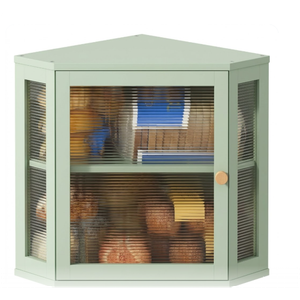 Corner Bread Box for Kitchen Countertop Double Layer Bamboo Wooden Bread box Large Capacity Bread Storage Bin