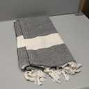 Bazaar Anatolia Turkish Beach Towel  100% Cotton, Quick Dry, Lightweight and Sand Free  Perfect for Bathroom, Travel, Yoga, Camping, Oversized 71x39 inches - Diamond Black