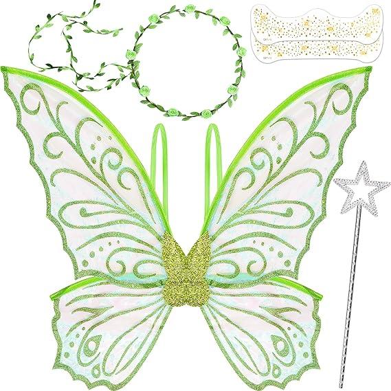 U-Zomir Fairy Wings Costume for Women, Sparkle Butterfly Angel Wings Halloween Costume Dress Up Cosplay Party Favor