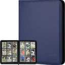 Trading Card Binder, Premium 9 Pocket Double Sided 540 Pocket PU Card Collection Binder, Collectible Trading Card Albums for MTG, TCG, Sport Card, Game Cards (Navy blue 1)